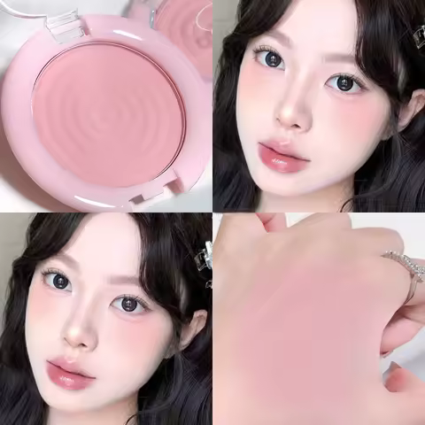 1Pc Monochrome Blush Face Mineral Pigment Peach Orange Nude Pink Matte Natural Blush Contour Shadow Cheek Blusher Cosmetics