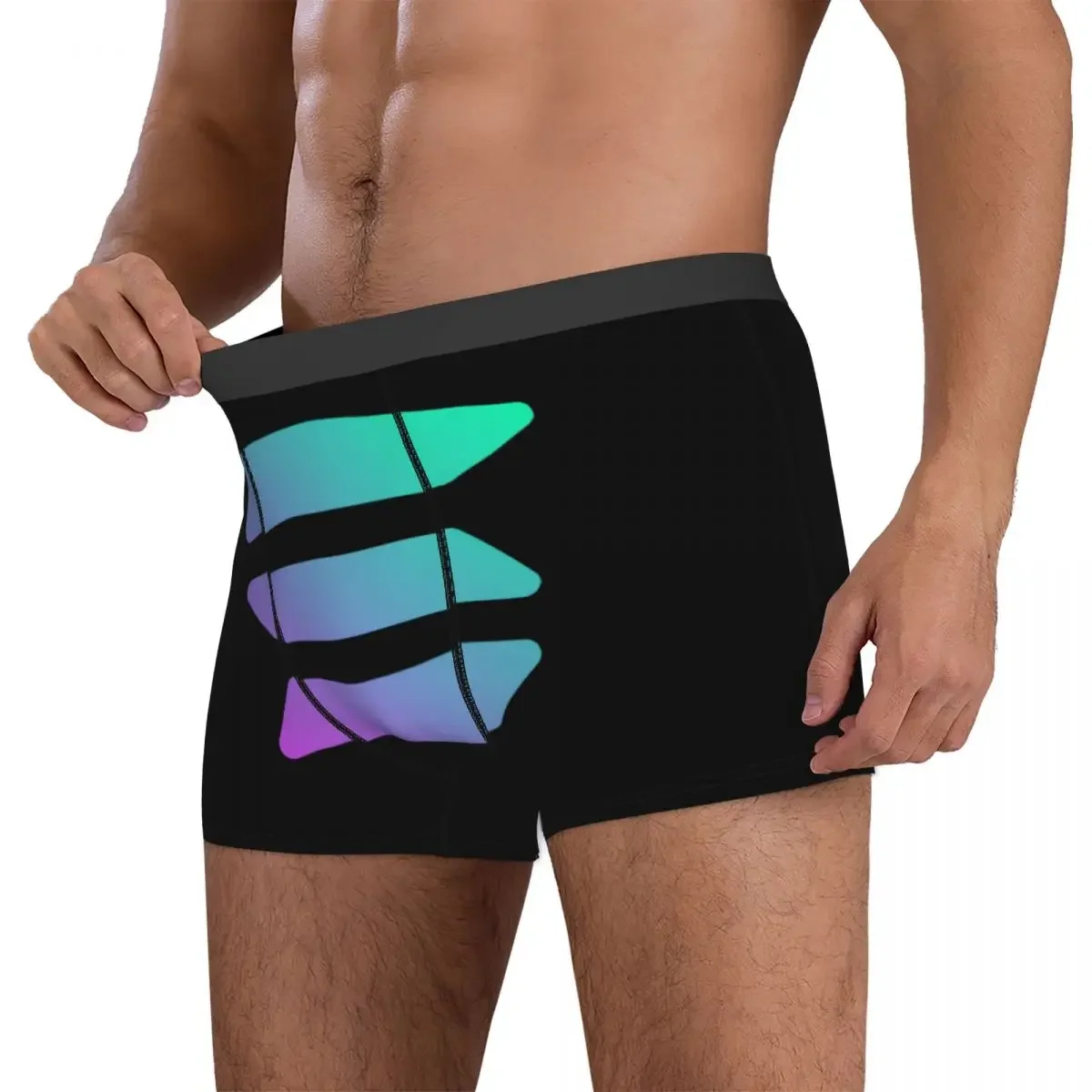 Boxer Underpants Shorts Solana Cryptocurrency - Solana SOL Panties Men Breathable Underwear for Homme Man Boyfriend Gift