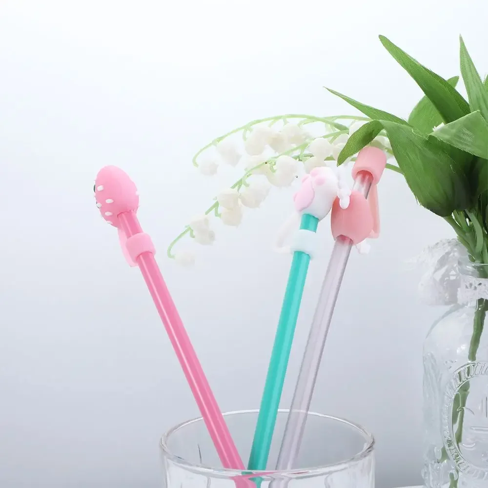 Durable Cute Glass for Straws Anti-Dust Straws Decorative Cap Straw Plug Anti-Dust Cap Bottle Accessories
