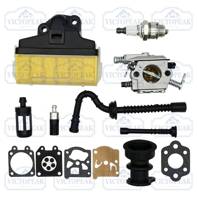 Replacement Carburetor Spark Plug Kit For 021 023 025 MS210 MS230 MS250 Chainsaw Petrol Saw Gasket Parts