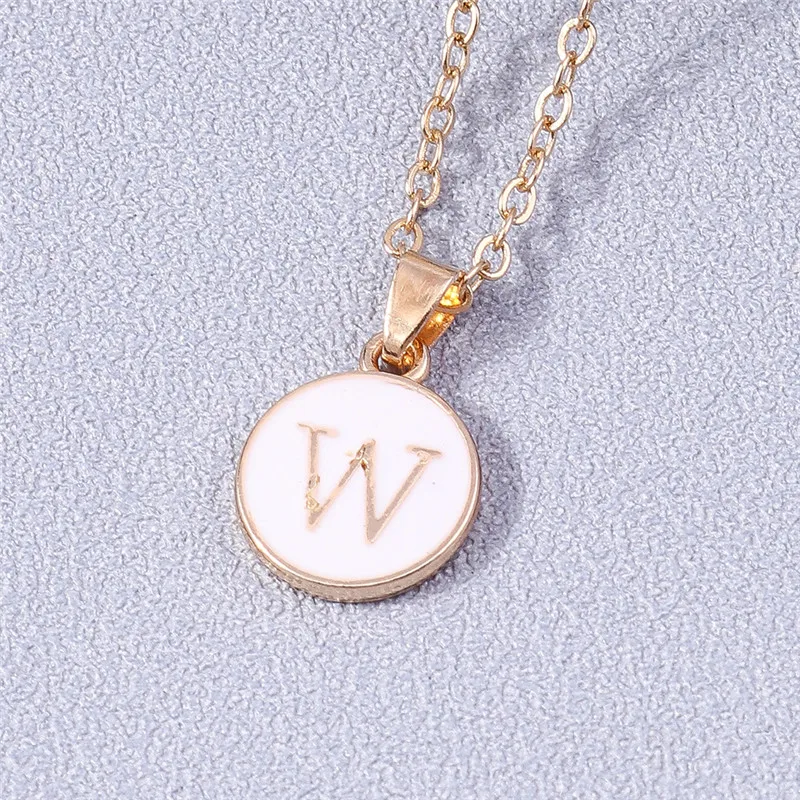 Aihua Minimalistische Initiale Emaille Weiß Schwarz A-Z Buchstaben Halskette für Frauen Alphabet Anhänger Schmuck Geburtstag Geschenke Großhandel – Detail 33
