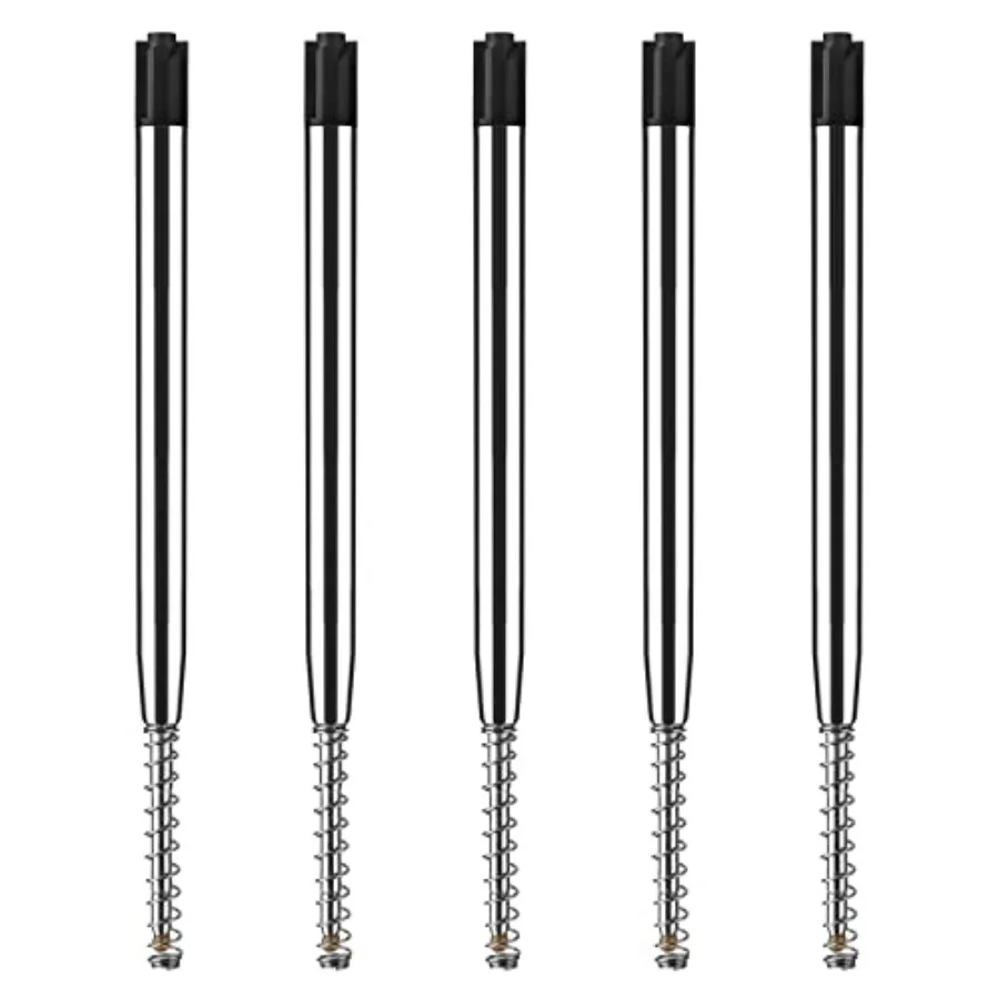 

5pcs Replaceable Ballpoint Pen Refills with Spring Metal Ball Point Refills Smooth Writing Pen Refills 0.7mm Retractable Ballpo