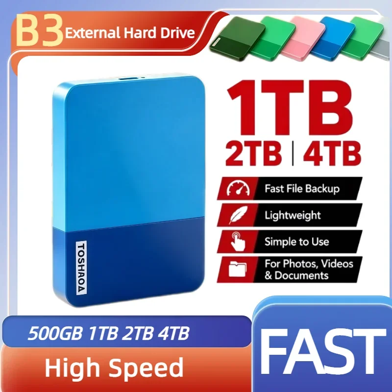 Multi-color selection Portable External Hard Drive High Speed Disk For Laptop Desktop Mac Android Phone Mobile Data Backup