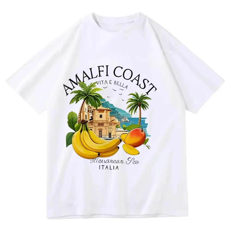 

Lemon Letter Print T-shirt Short Sleeve Crew Neck Casual Top for Summer Women Kawaii Streetwear Graphic Tees Vintage Fruit Shirt
