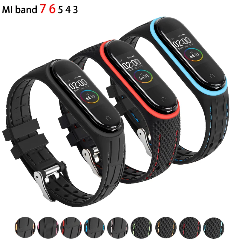 Silicone Strap For Xiaomi Mi band 7 6 5 4 Bracelet Sport belt Smartwatch watchband replacement bracelet for miband 3 4 5 6