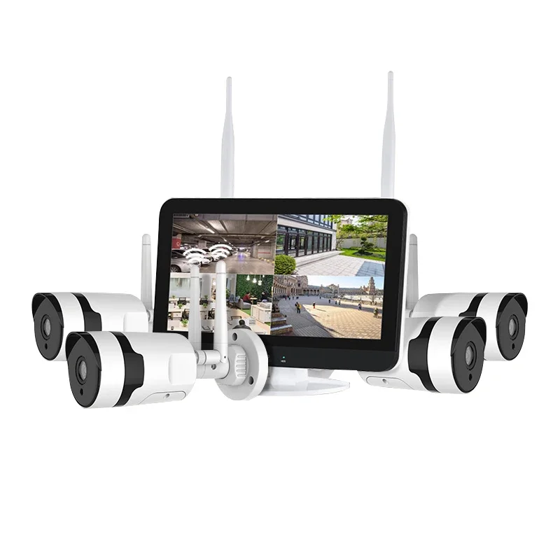 3MP 4 cameras with a 12.5'' LCD screen Motion Detection Video Playback Wireless Security System