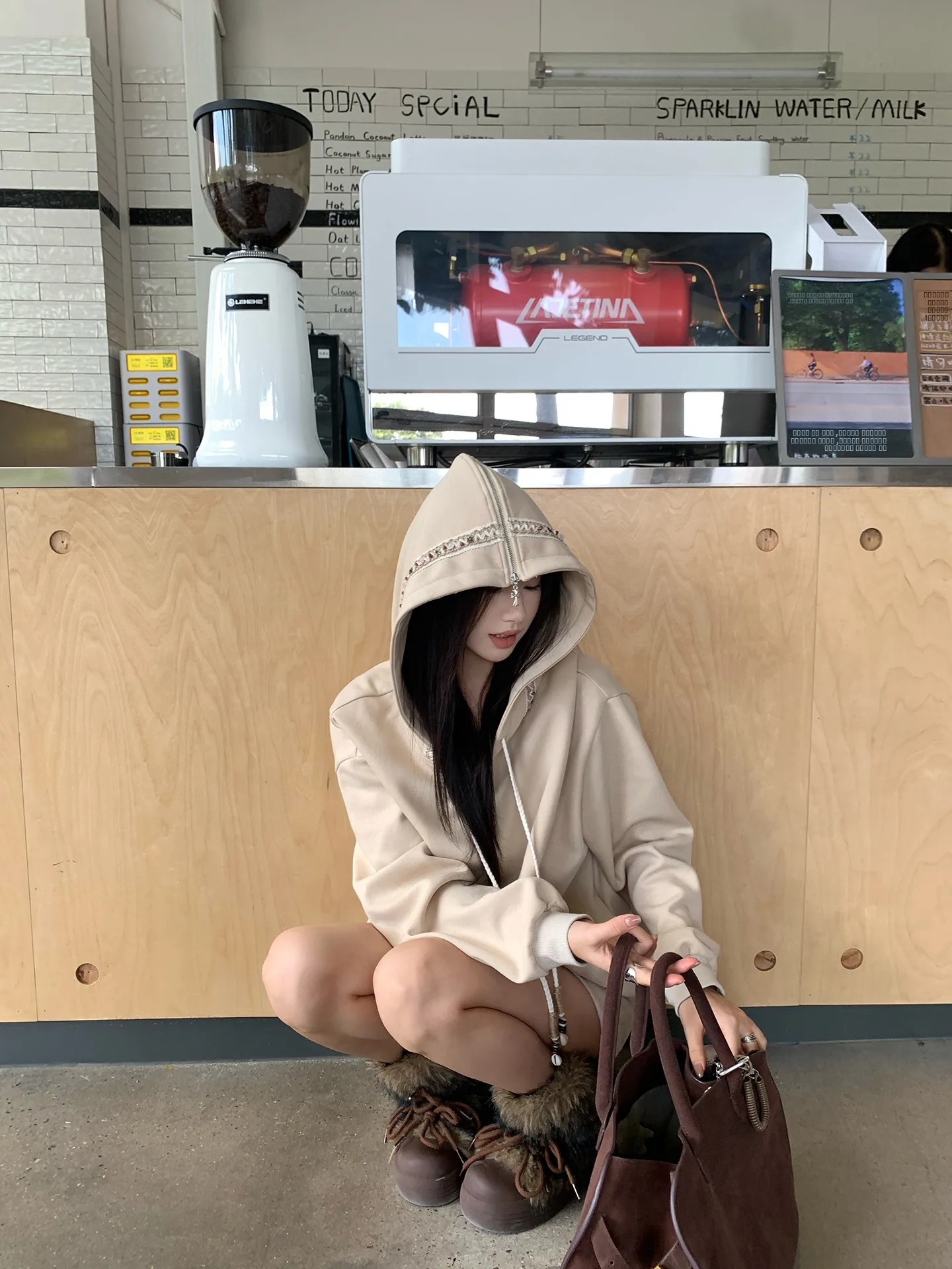 

Новая дизайнерская толстовка Joeyoo свободного кроя для женщин: осенне-зимняя, универсальная, на молнии, с завязками, в корейском стиле, длинная