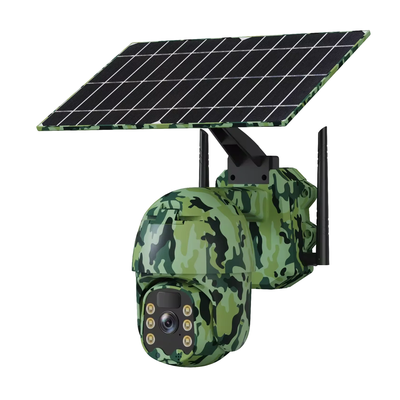 2024 Outdoor Camouflage Shoot Trail Hunting Network Camera 2MP 4G Sim Card Solar Battery 5200mAh PTZ Mini Camera