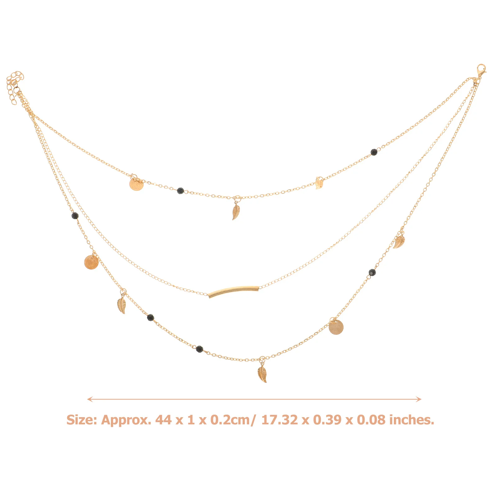 الخرز الأسود سبيكة ليف قلادة متعدد الطبقات سلسلة الأزياء قلادة الفتيات حساسة قلادة المرأة قلادة الخرز العصرية #2