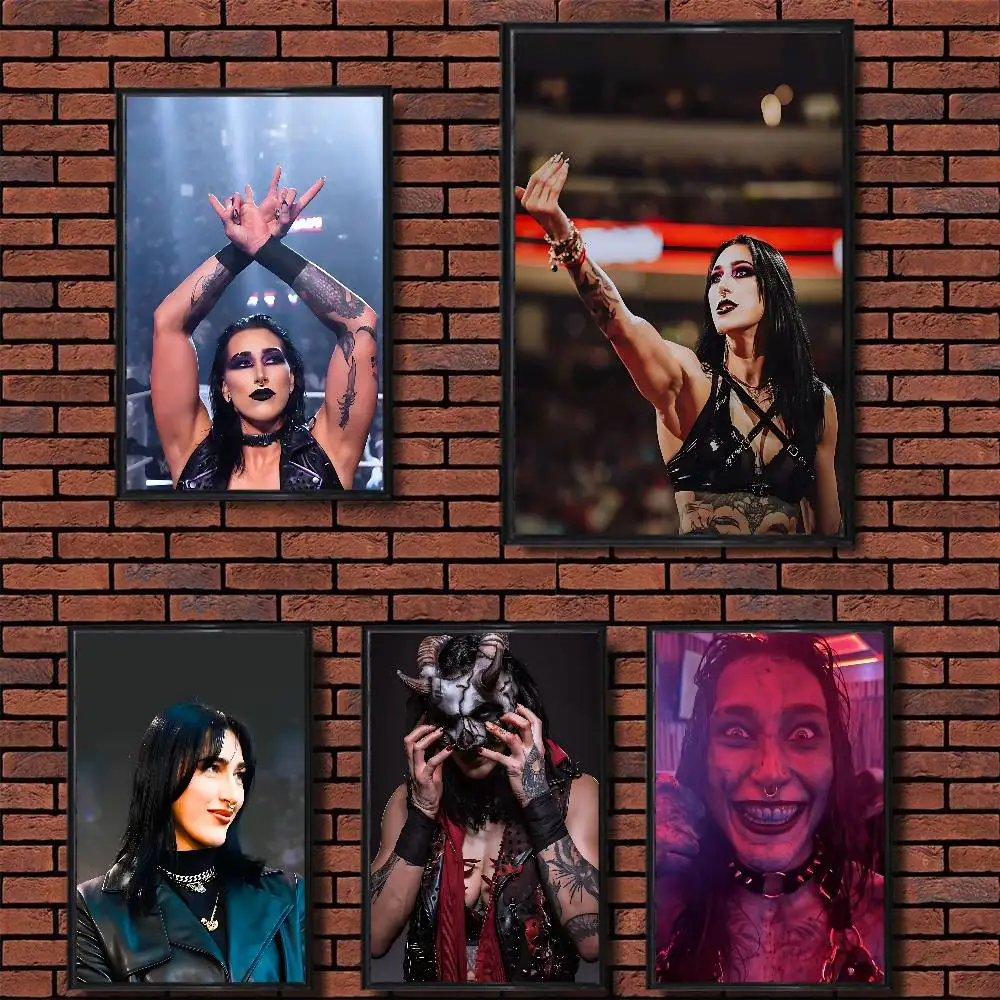 Mami black Rhea Ripley Poster HD Art Sticky Wall Waterproof Home Living Room Bedroom Bar Aesthetic Decoration