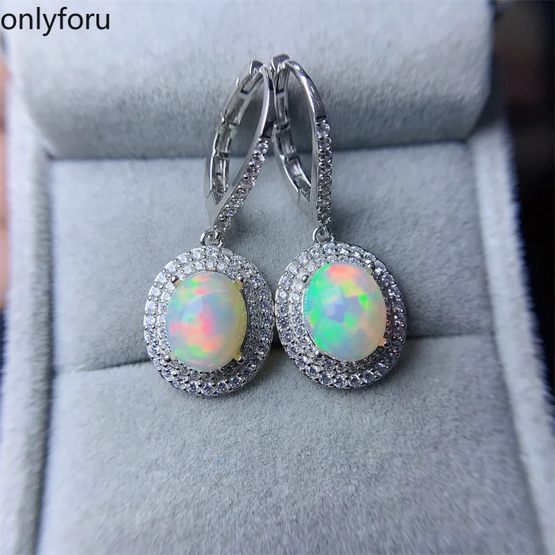 Natural Opal Earrings for Party 8mm*10mm Opal Drop Earrings Fashion 925 Silver Opal Jewelry Drop Earring