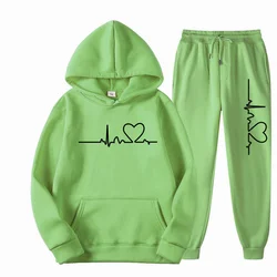 New Autumn Winter Woman Tracksuit Hoodies+Sweatpants 2-Piece Fashion Causal Jogging sweatshirt Clothes Pullover Fleece Pant Sets