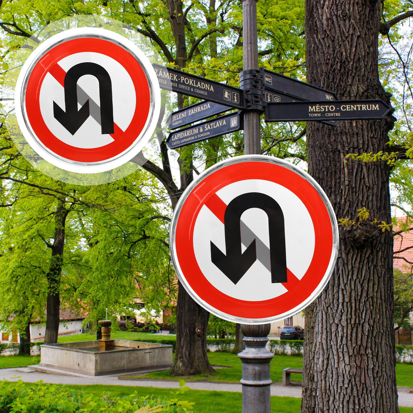 Weatherproof No Turn Around Sign Turning Signs Reflective Metal Private