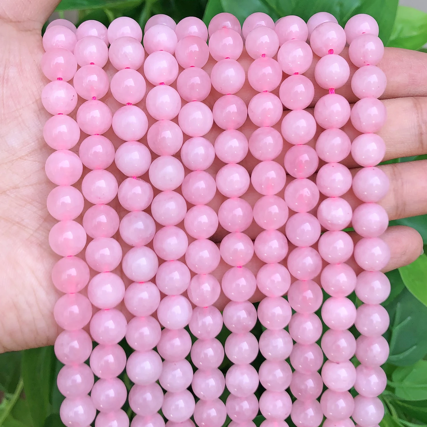 Natural Rose Quartz Pink Crystal Howlite Jade Agate Beads Round Loose Charm Beads for Jewelry Making DIY Women Lover\'s Bracelet