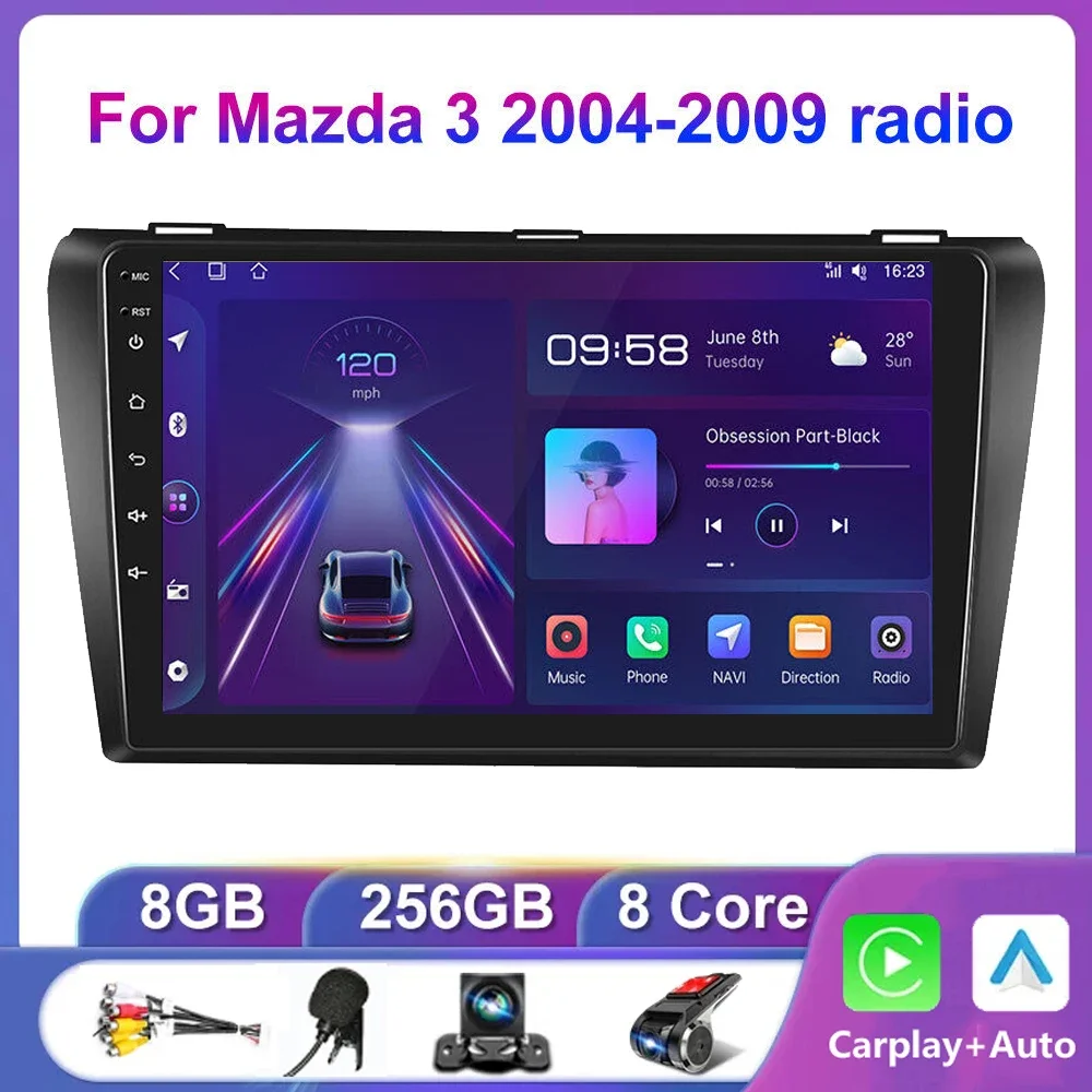 

Android 13 DSP Car Radio for Mazda 3 2003-2009 Multimedia Video Player Navigation GPS stereo Carplay 4G+wifi Head Unit 2din