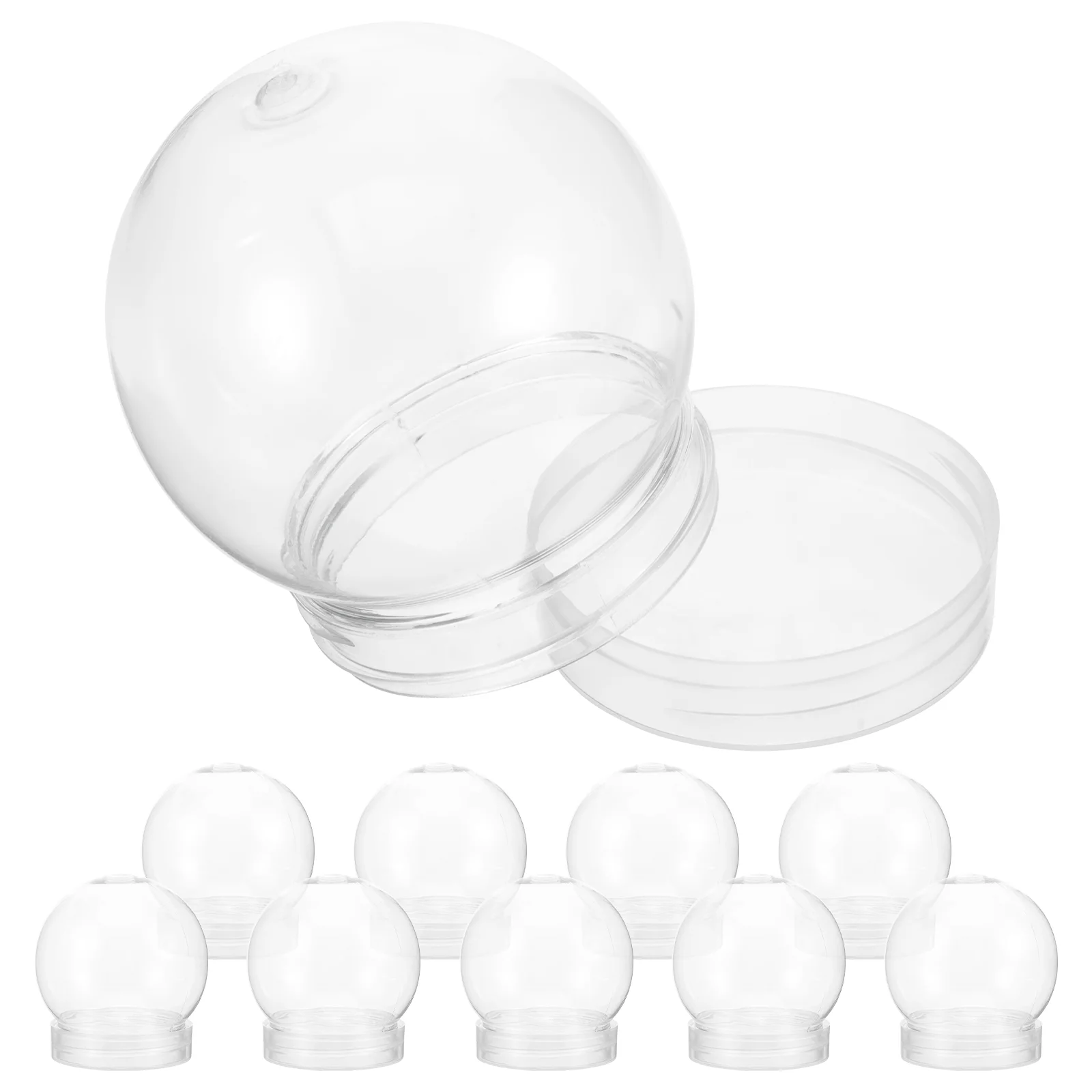 

10 Pcs Transparent Plastic Water Balloon Clear Globe Earth Snow Kits Craft Globes Sphere