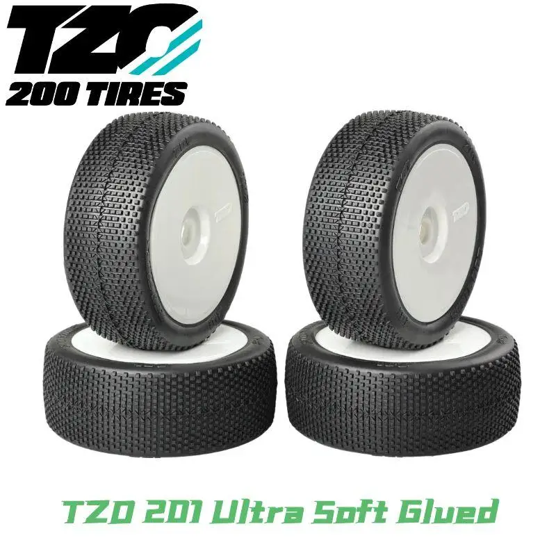 TZO Banden TZ201 1/8 RC Buggy Ultra Super Zachte Gelijmd 4 ST Kleine Pin Vierkante Lug Band Fit Iets Dusty Track Voor AE KYOSHO Mugen
