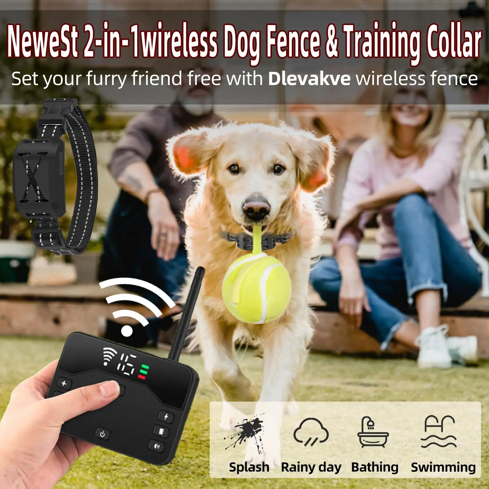 Wireless Dog Fence System, 2026 Upgraded Electric for Dogs, 2 in 1 Waterproof Training Shock Collar with Remote Control