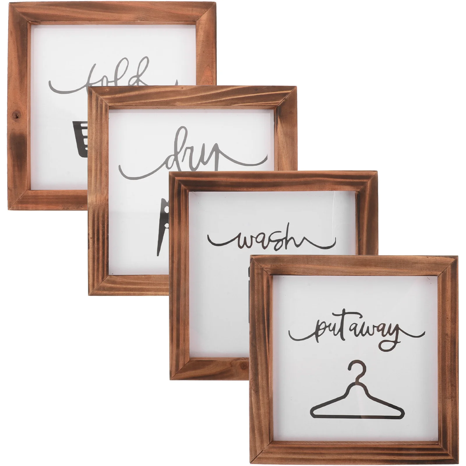 

4Pcs Rustic Wood Quote Cutout Laundry Room Signs Farmhouse Style Wall Art Decor Laundry Sign Decor Letter Door Sign