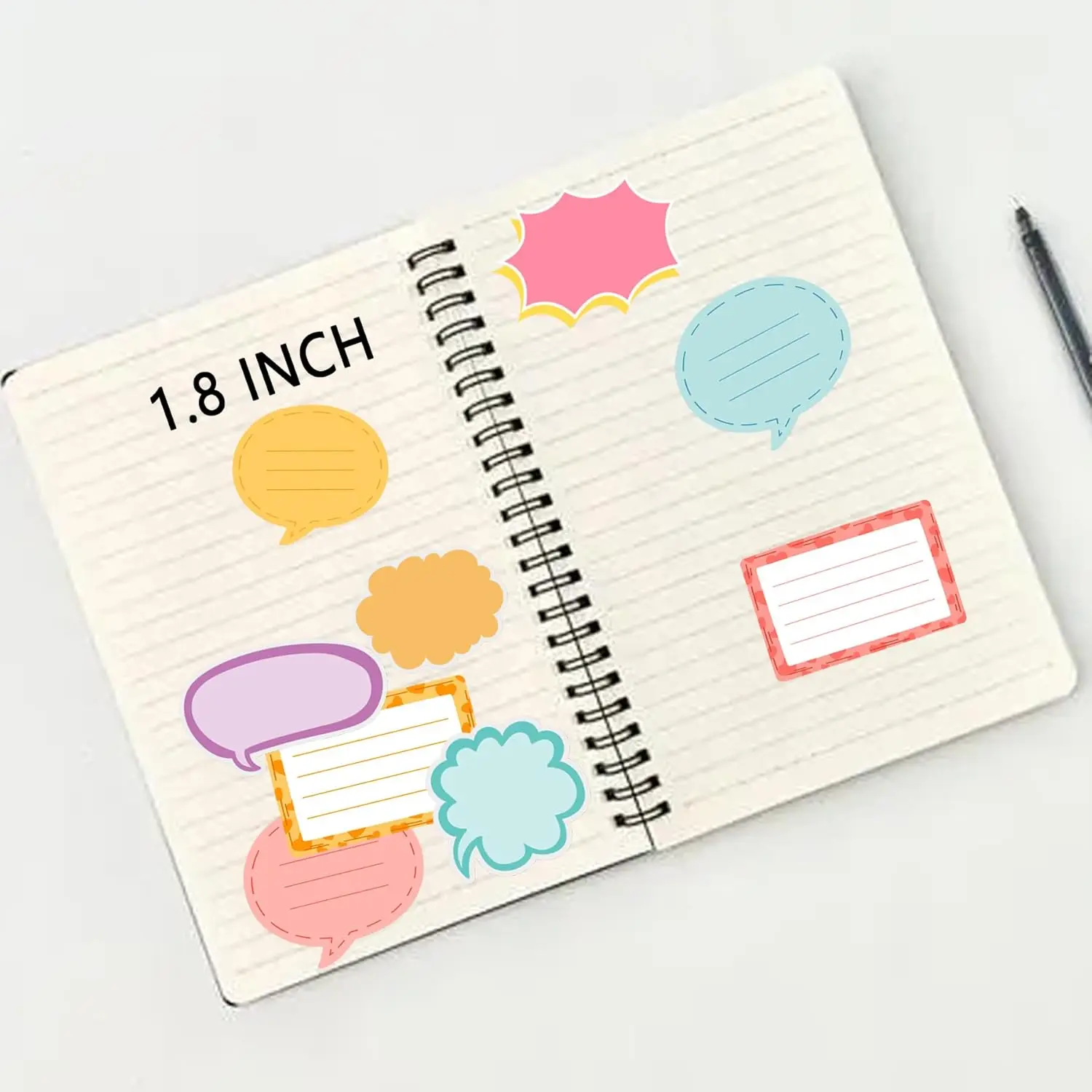 Colorful Blank Thought & Speech Bubble Sticker Labels for Scrapbooking,Planners,Diaries,Calendars-25 Unique Designs, 250 Pcs