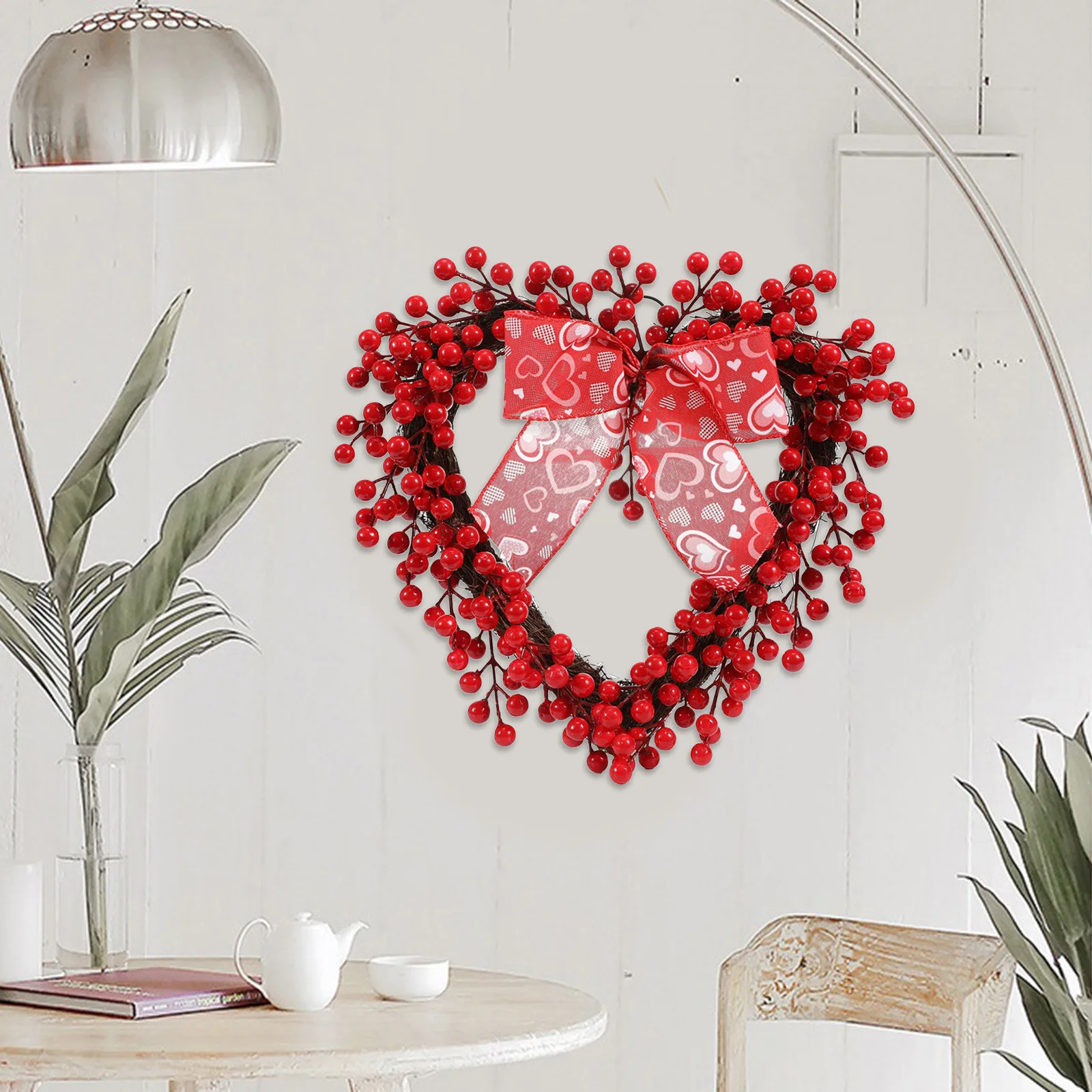 Valentine'S Day Front Door Wreath Valentines Decorations Gift Bedroom Dining Romm Outdoor Hanging Artifical Wreaths Home Decor