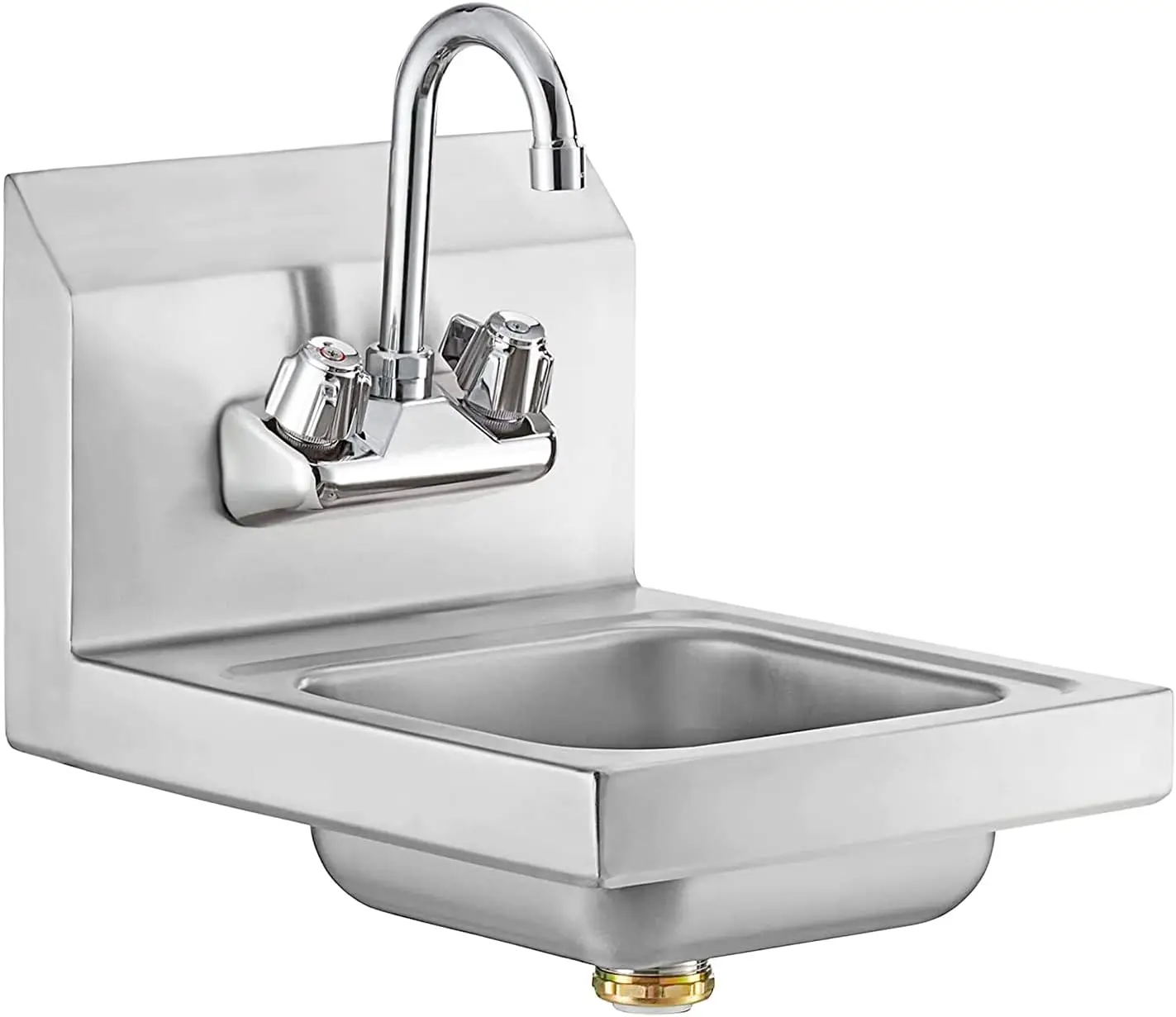 

Stainless Steel Wall Mount Hand Sink 12" x 12" | NSF Commercial Hand Washing Basin with Faucet For Restaurant, Kitchen a