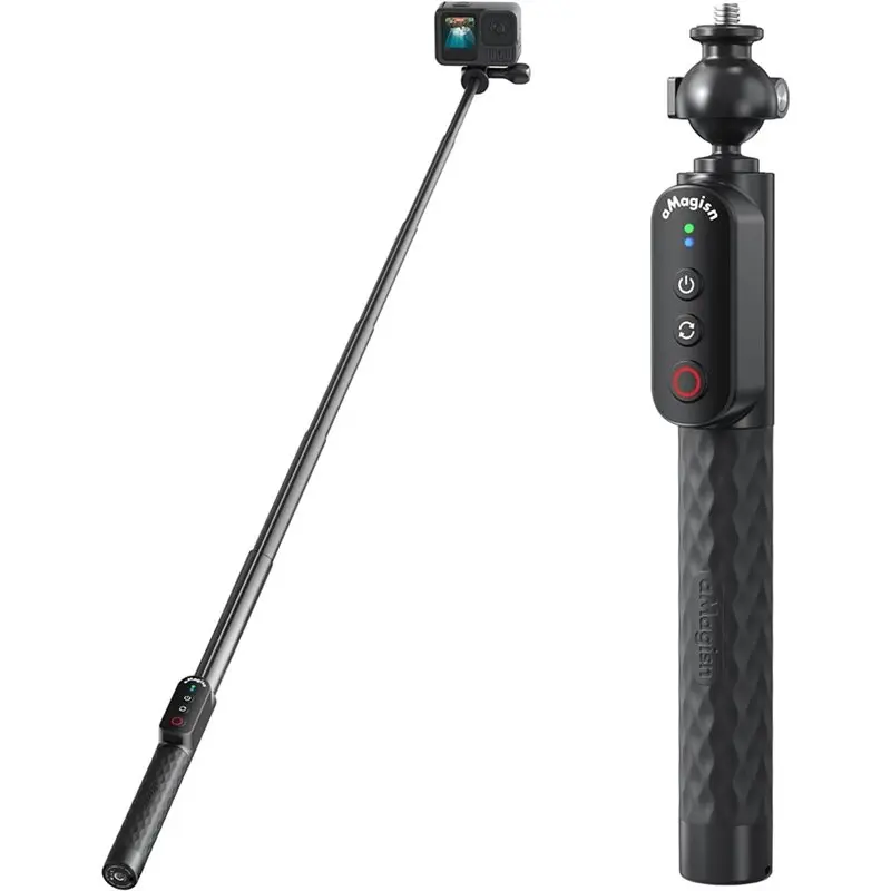 AMAGISN Remote Control Selfie Stick Stretchable For /Gopro Action Cameras And For IOS Android Smartphones
