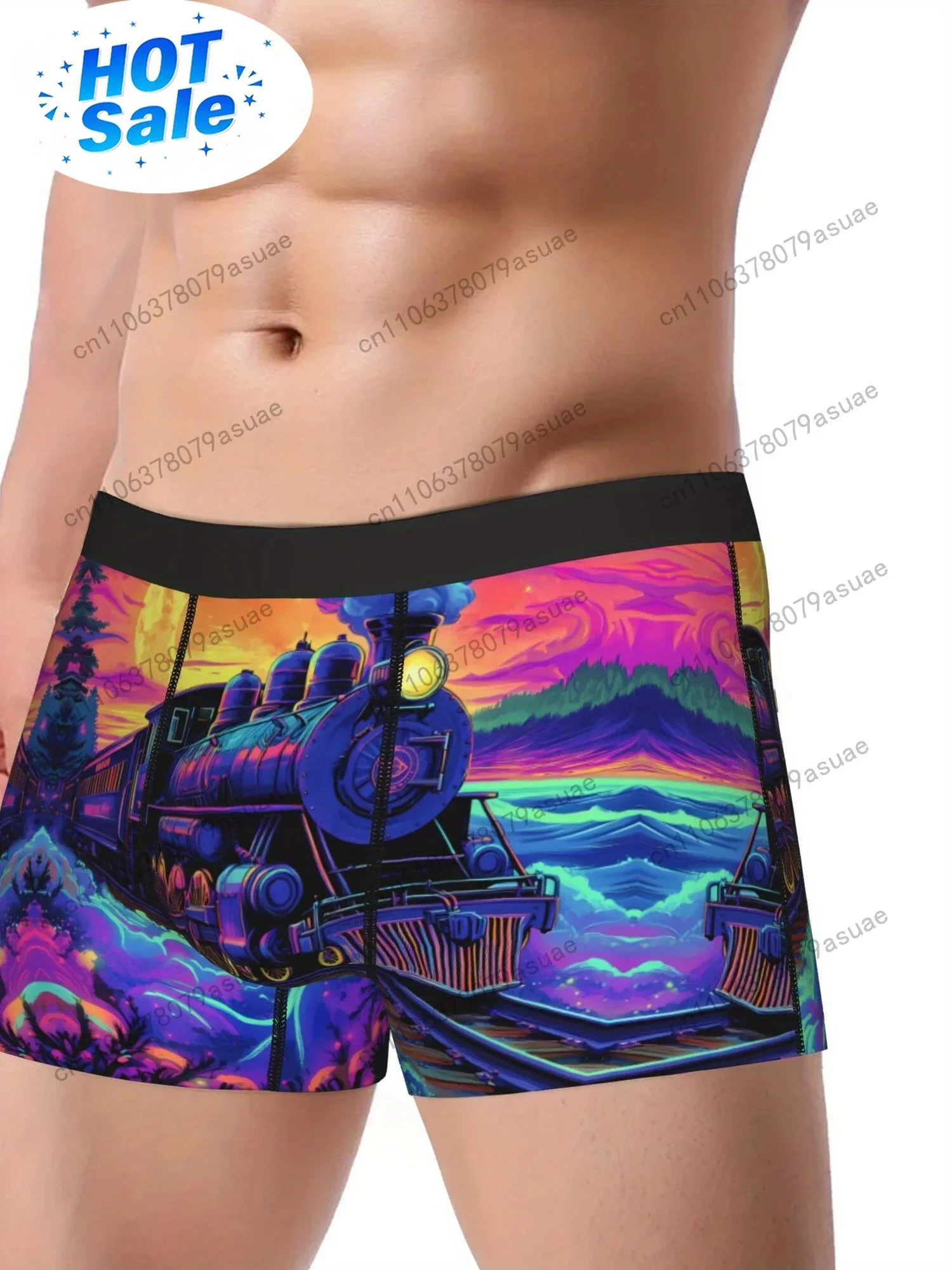 Steam Train Underwear Polyester Briefs Underpants
