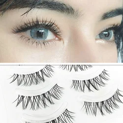 5Pair False Eyelashes Naturally Simulated Thick Transparent Stem Fake Eyelashes Glimmer Beginner Makeup Tools Lashes