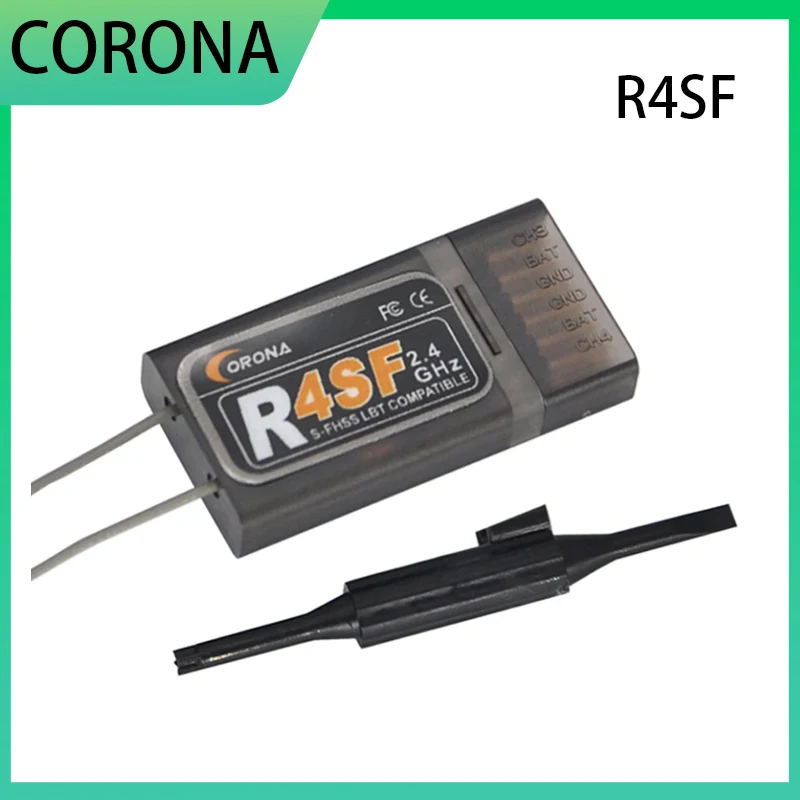 

Corona 2.4G R4SF 4 Channels S-FHSS/FHSS receiver compatible FUTABA SFHSS 14SG T8J T10J Radio