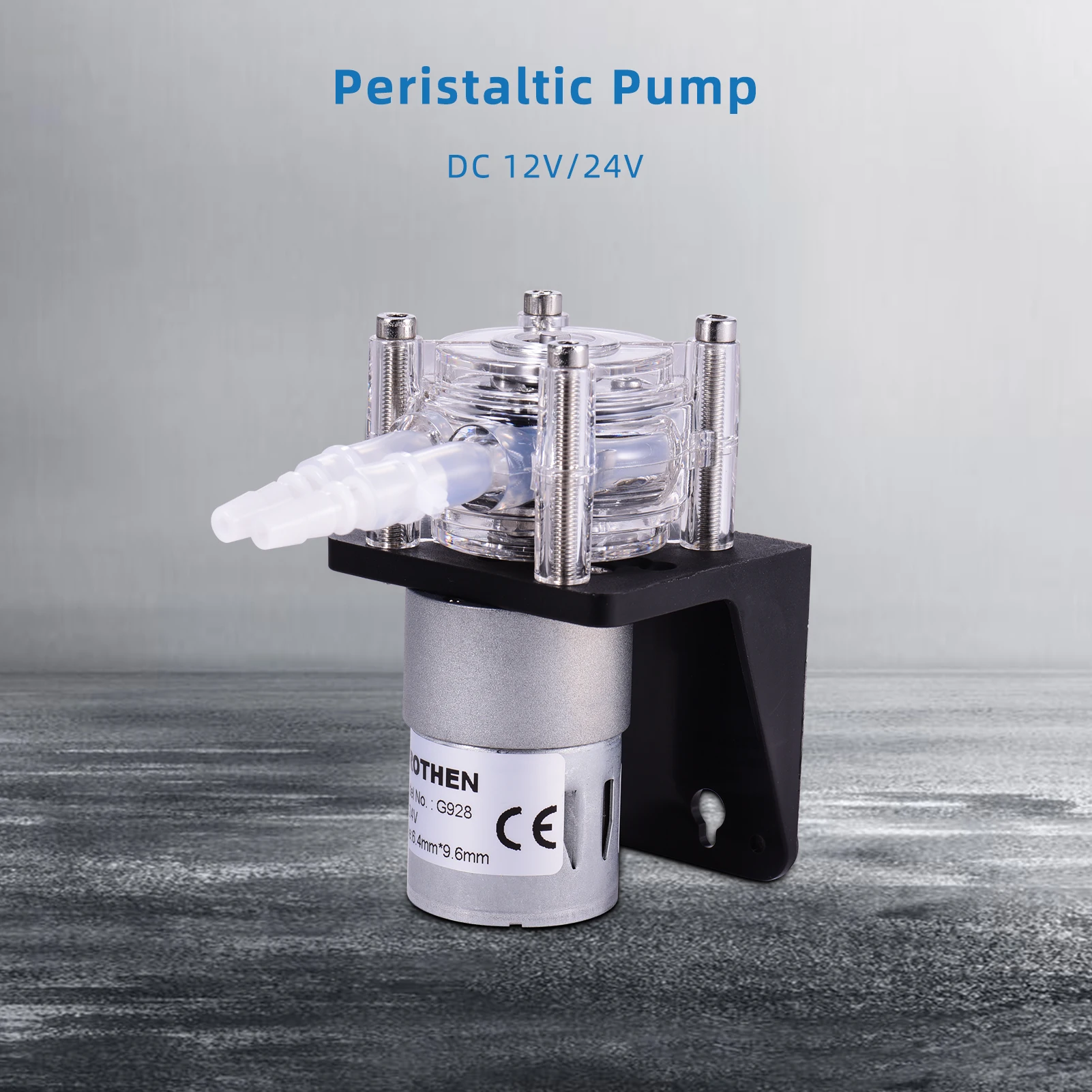 GROTHEN DC 24V Peristaltic Pump with Silicone Tubing High Flow Water Liquid Pump Dosing Vacuum Pump Self-Priming Anti-Corrosion