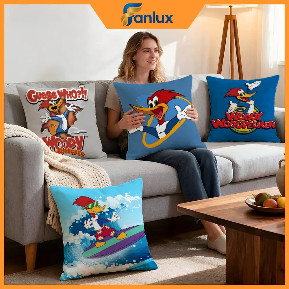 Cartoon Woody Woodpecker Cushion Cover 4Pcs Decorative Covers Soft Cushion Case for Sofa Couch Decor 40x40 45x45 Pillowcases