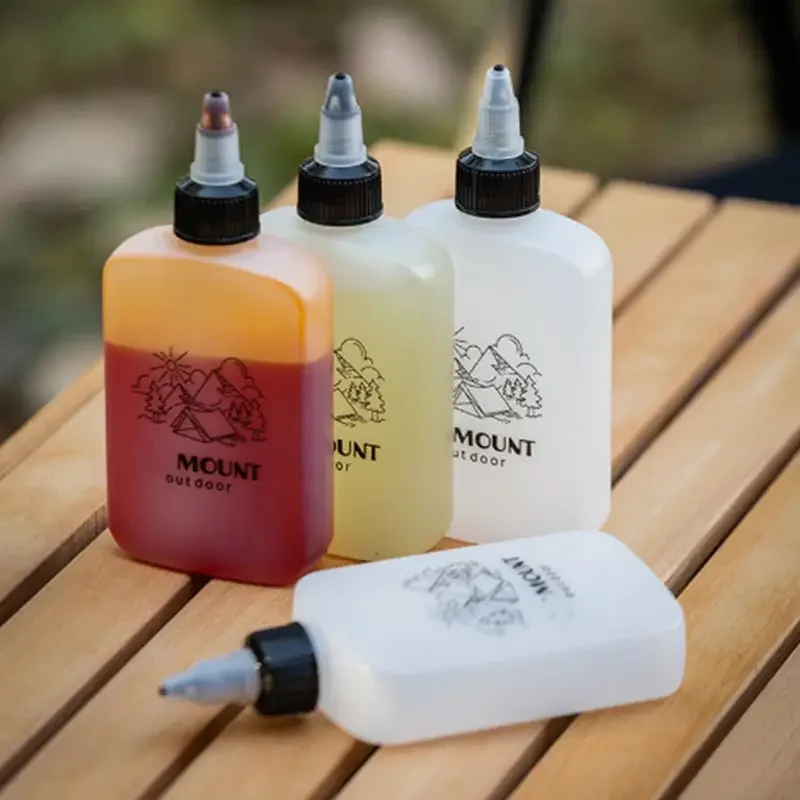 Outdoor Camping Oil Dispenser Bottle 120ml Leakproof Vinegar Jar Squeeze Bottle with Twist Top for Cooking Grilling