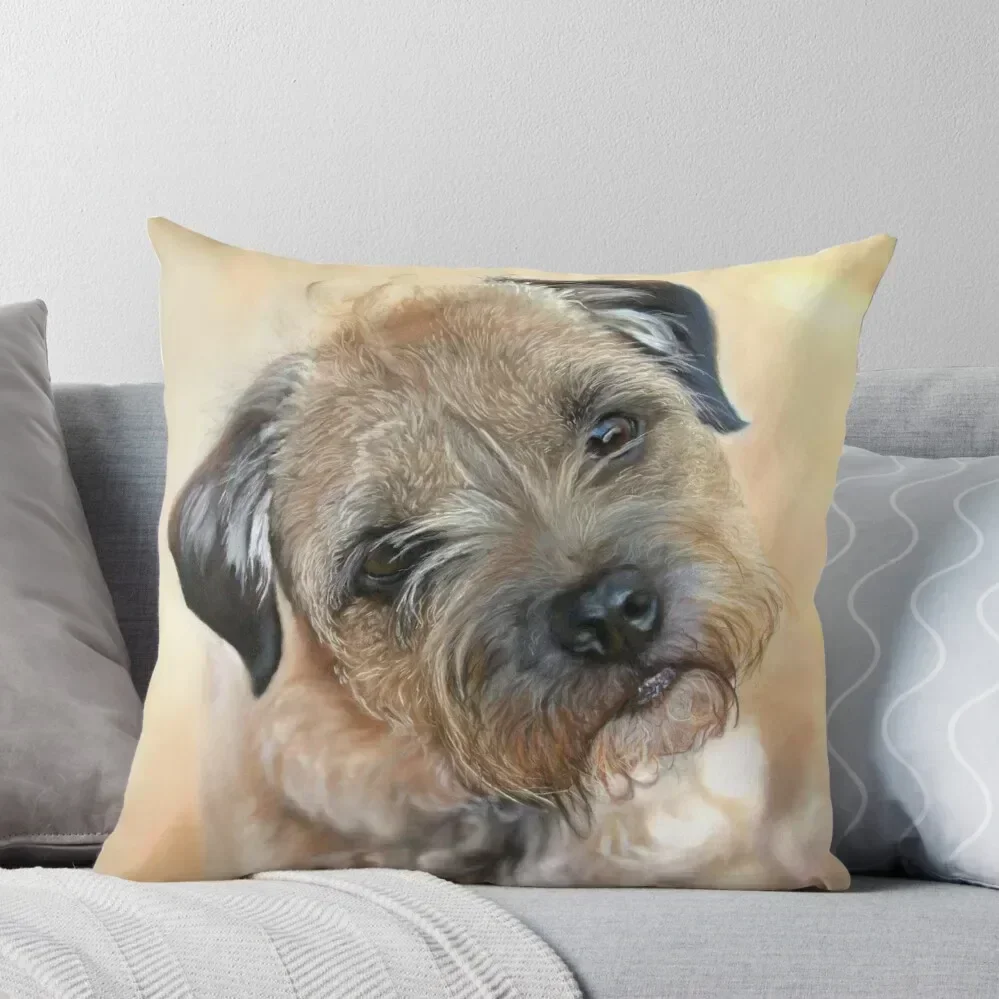 Border Terrier Art Painting Throw Pillow Pillowcases Christmas Cushion For Home Luxury Living Room Decorative Cushions pillow