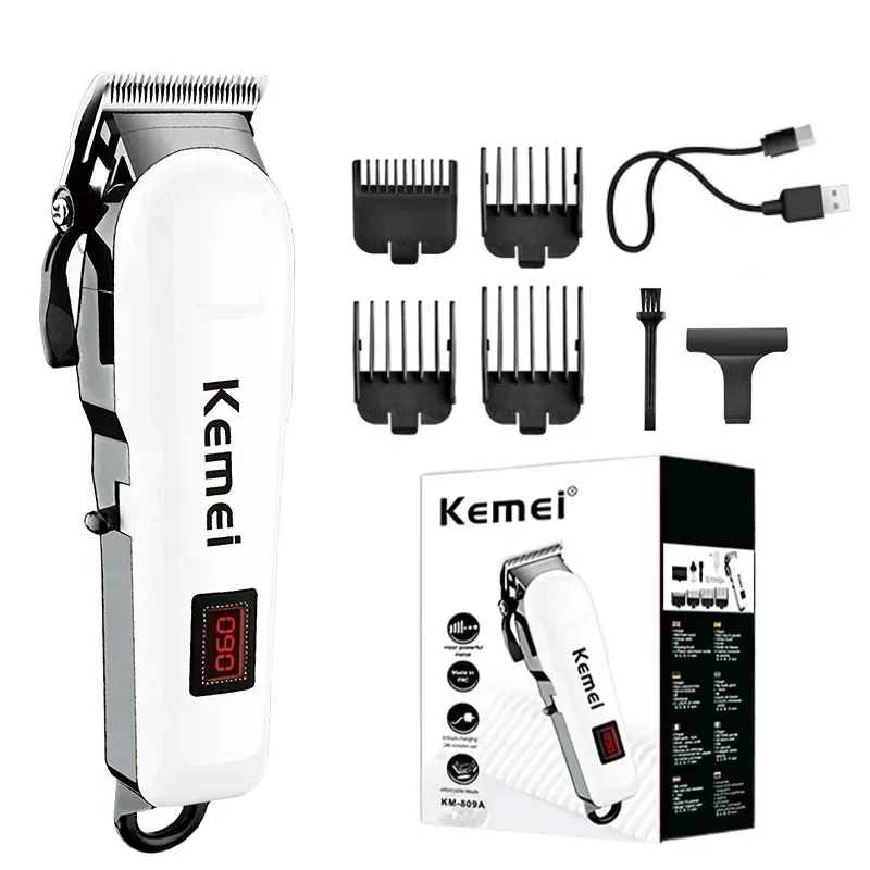 Kemei KM-809A Rechargeable Hair Clipper Salon Professional Cordless Electric Hair Trimmer Barber Shop Hair Cut Machine Wholesale