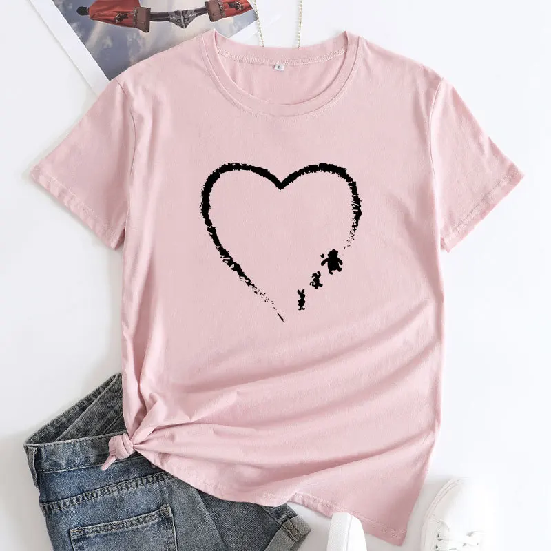 

Summer Women's Cotton T-irt Casual Knitted Top Thi Pure Cotton Summer Faion Ladies' Tee Tops