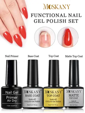Acrylic No-acid Primer Nail Art Set With Base Coat And Top Coat Soak Off Gel Nail Polish For Nail Art Design Tool Kit