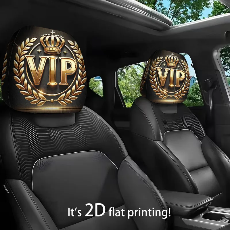 

VIP Patterned Car Headrest Covers with Elastic Design for Easy Installation Suitable for All Vehicle Types an Ideal Gift