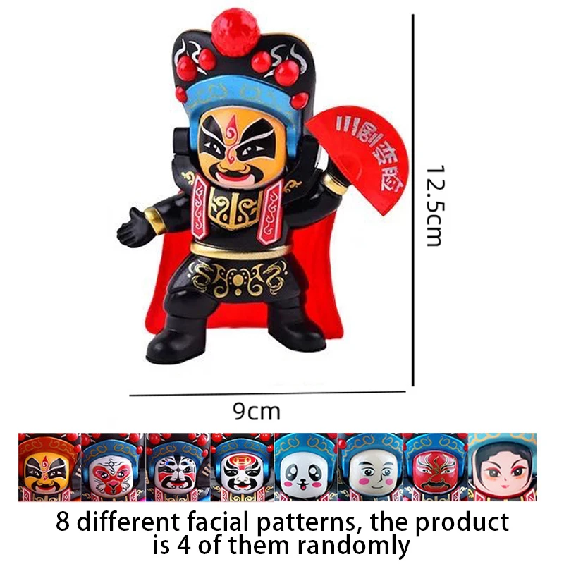 Kreatif Sichuan Opera berubah wajah ornamen boneka mainan pengurang stres wajah berubah dalam satu detik hadiah untuk pacar