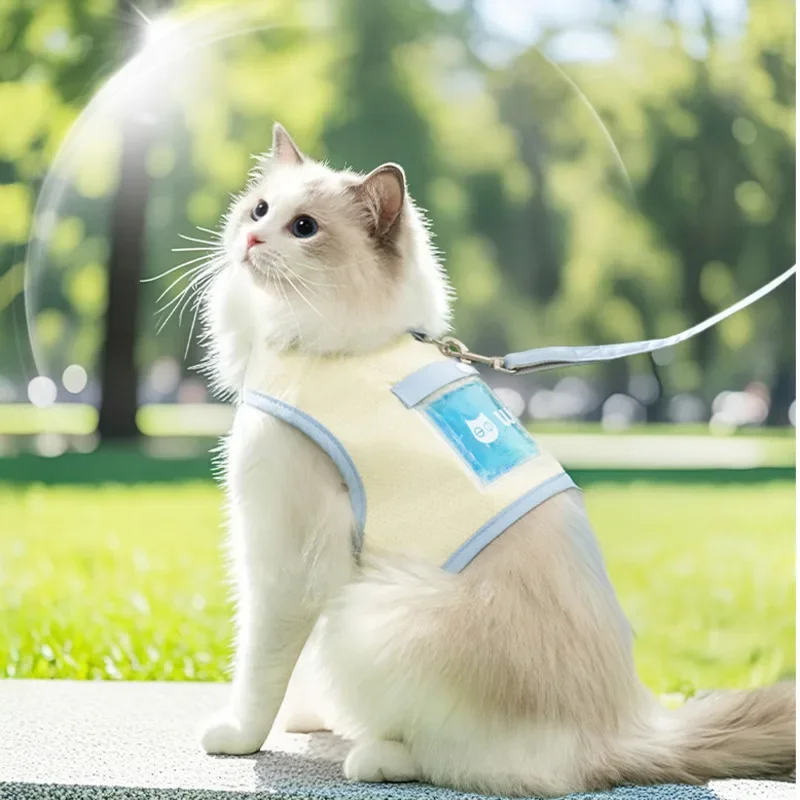Cooling Ice Pack Pet Harness Vest Leash For Cats And Small Dogs Summer Walks Park Beach Travel Gift Comfort For Pet Owners