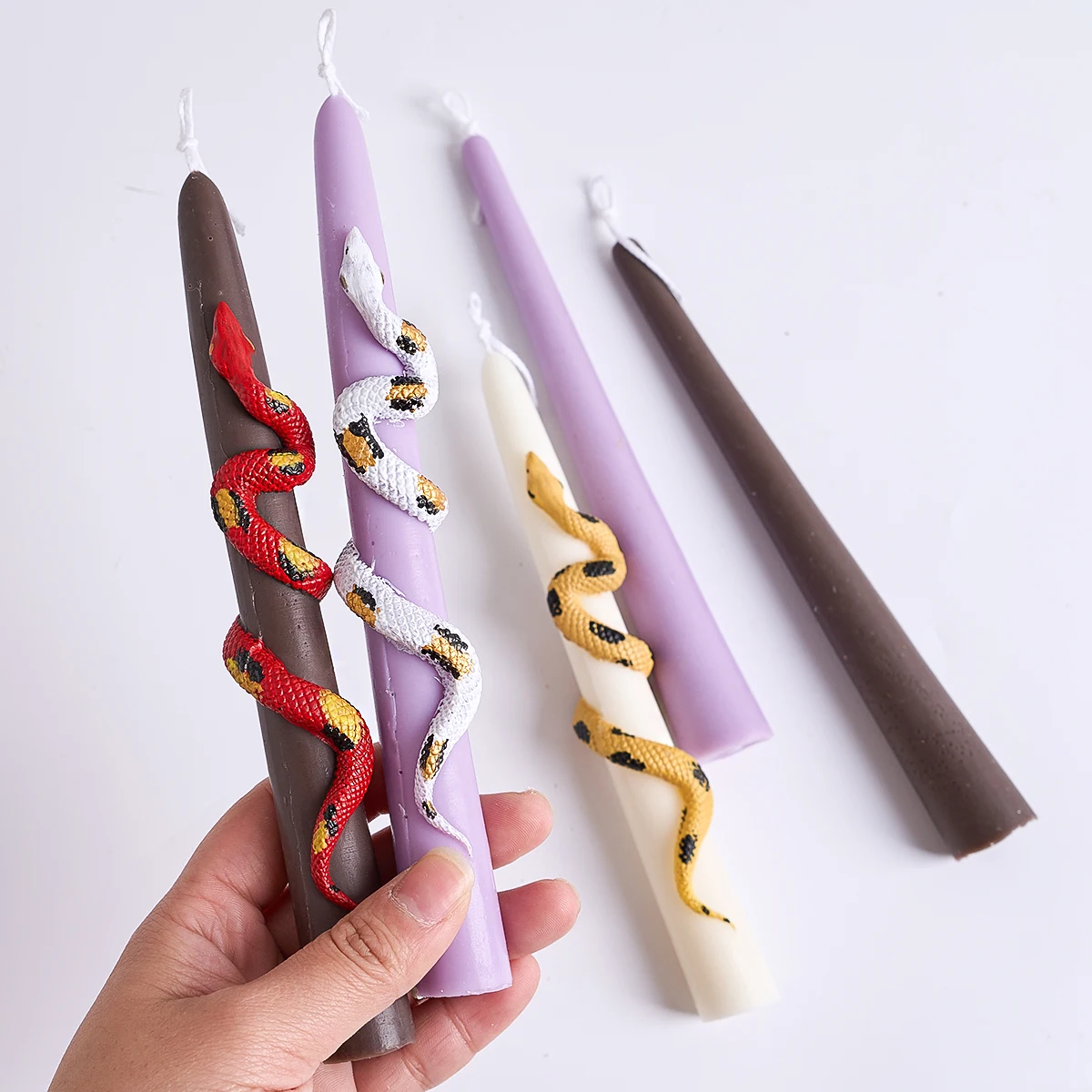 Geprägte Schlange Silikon Kerze Form DIY handgemachte 3D Schlange Kerze Stick Gips Harz Ornamente Form Seife Kerze machen liefert