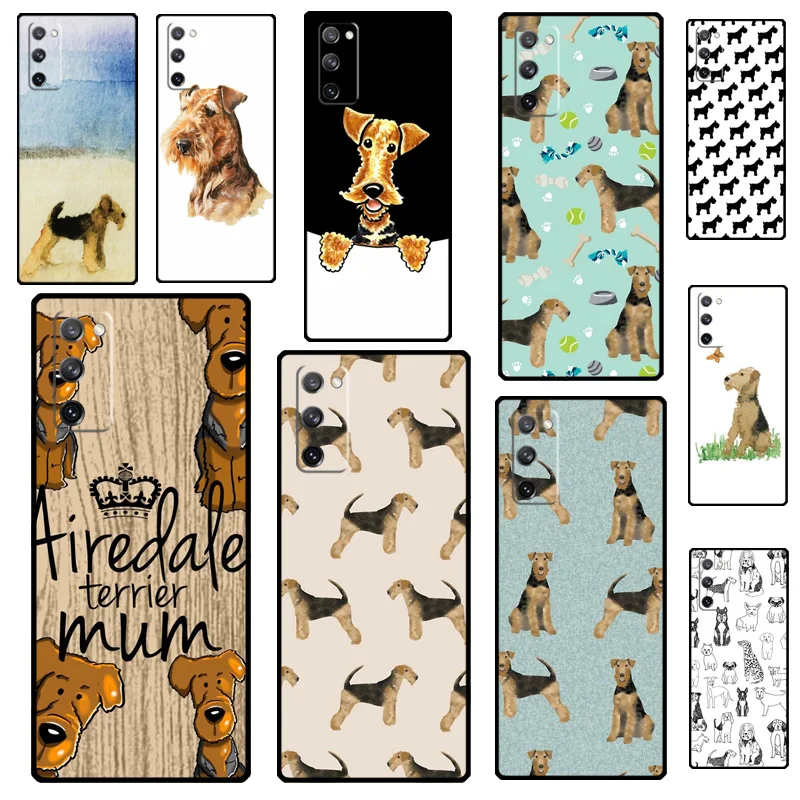 Airedale Terrier Dog Case For Samsung Galaxy S21 S20 FE Note 20 Ultra Note 9 10 S8 S9 S10 Plus Phone Cover