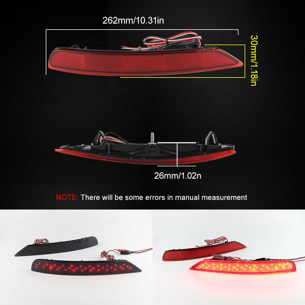 2PCS For Subaru Forester 2009-2018 SH SJ Red/Smoked Lens Car LED Rear Bumper Lights Tail Brake Warning Stop Lamps 84281SC000