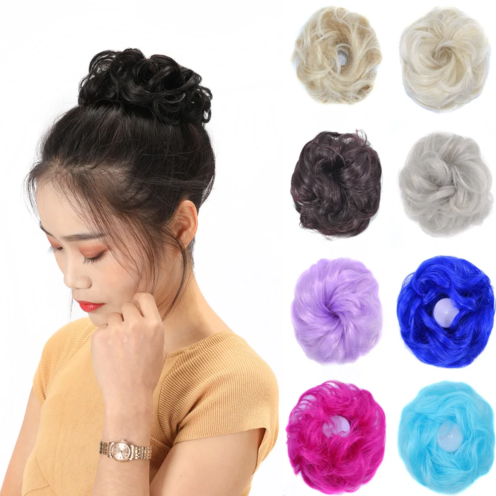 Jeedou Colorful Synthetic Hair Messy Bun Extension Tousled Updo Curly Chignon Hairpieces for Women Natural Looking Daily Use