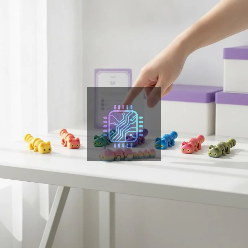 3D Printed Cartoon Kitten Figurine Creative Mini Desk Ornament for Living Room Study Indoor Decor Graduation Small Gift