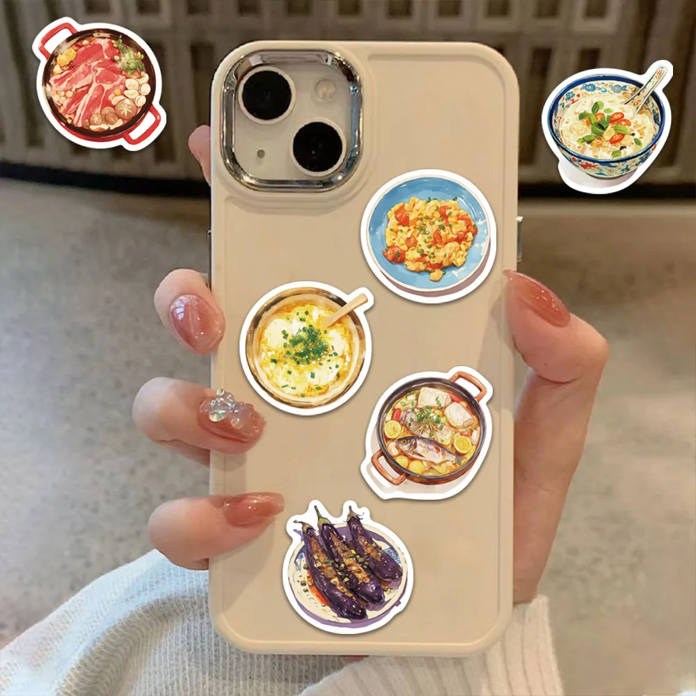 30PCS Creative Chinese Restaurant Series Sticker Pack Decoration Laptop Phone Case DIY Personalized Waterproof Stickers