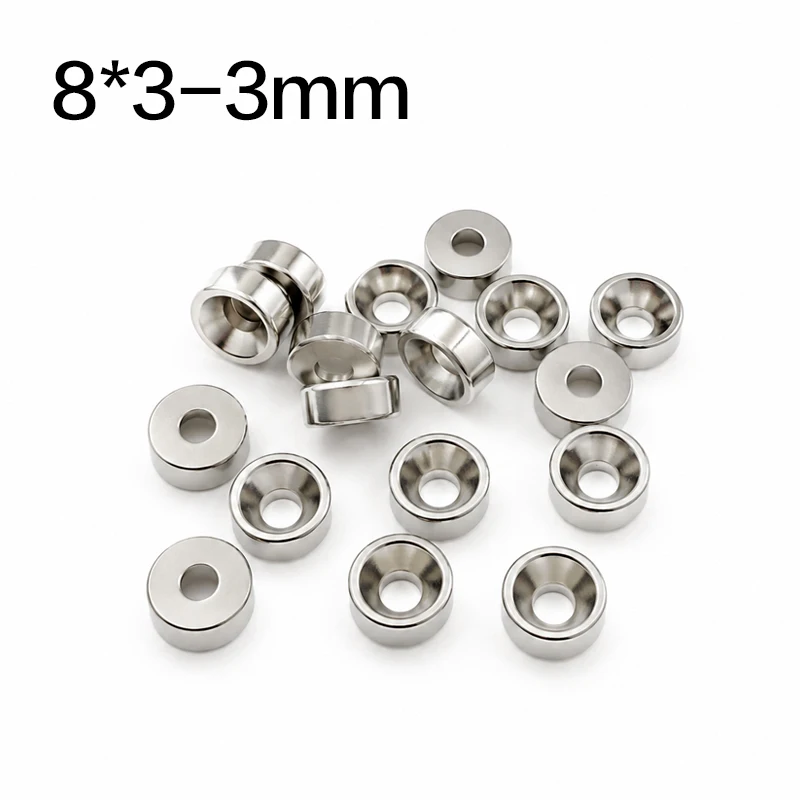 Senkbohrung-Ringmagnet N52 Superstarker Neodym-Scheibenmagnet mit Loch Runder Magnet für Küchenschränke, Werkzeugaufbewahrung