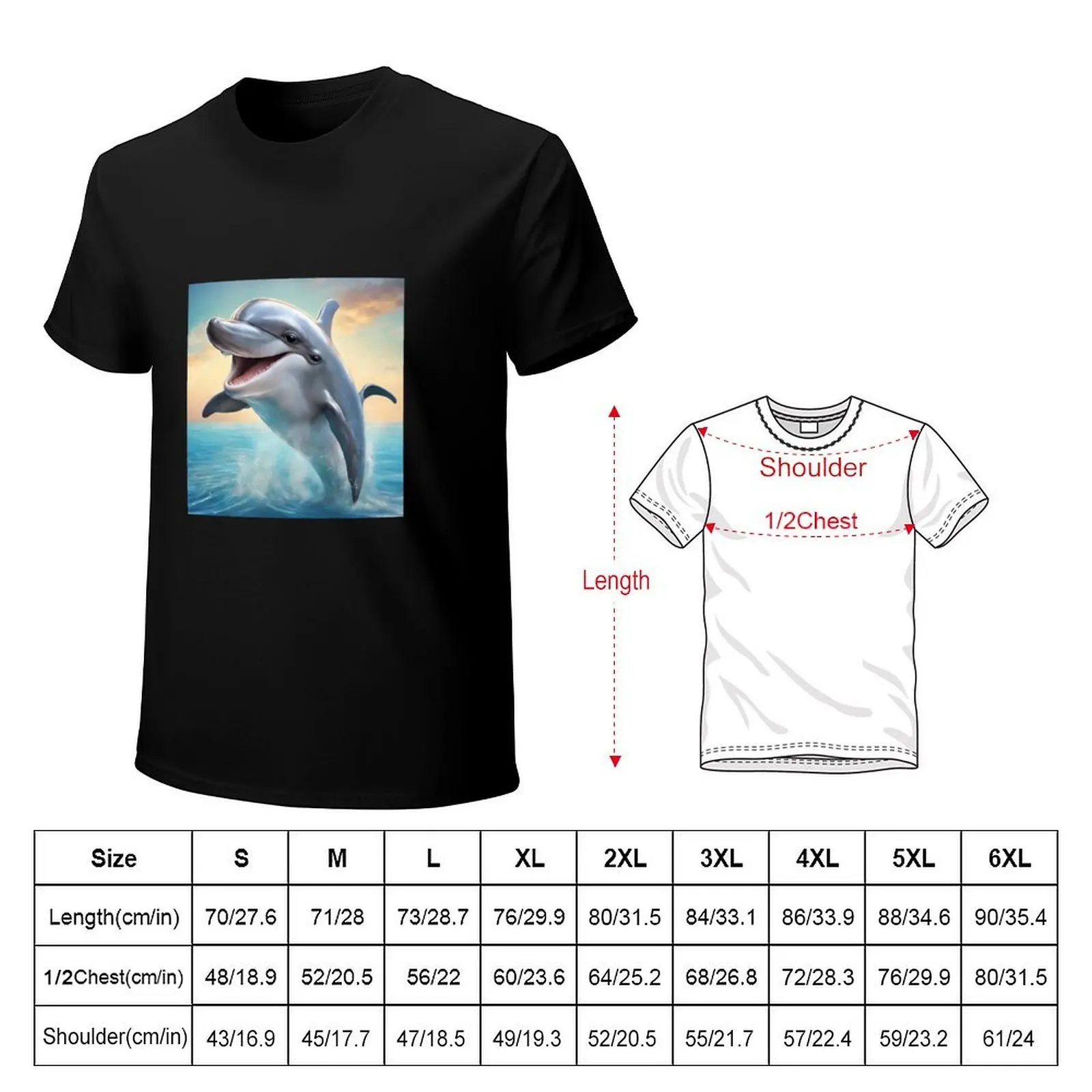 Happy dolphin T-Shirt Utility Work Short Sleeve Top