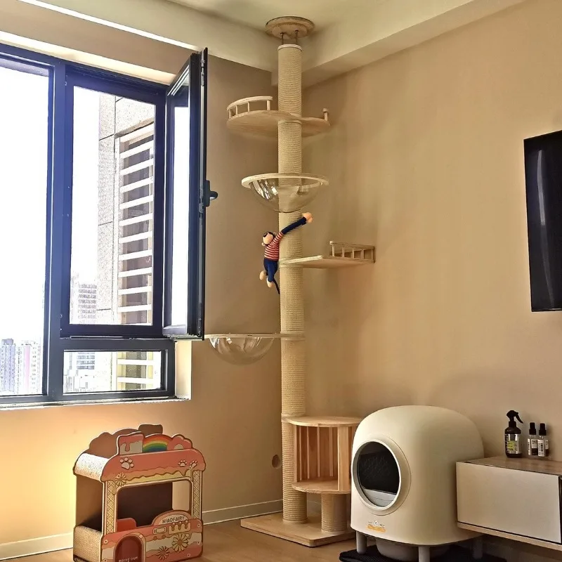 

Wooden Cat Towers for Big Cats, Multiple Hamocks Carrier, Cat House, Climbing Tower, Furniture, Play Structure Toys, Pet Supplie