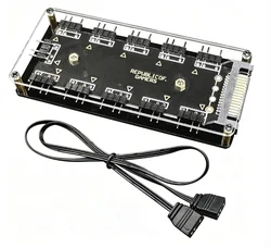 RGB 10 Hub Splitter 5V 3Pin ARGB RGBW Cable for ASUS AURA SYNC SATA Power Extension Cable Adapter LED Strip Light PC Fan Cooler